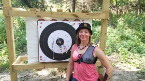 Score of 16 on the 65 yard shot, my four arrows were a nice group, and this is tough to do at this range.